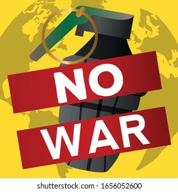Alto al afiche de la guerra. Concepto de protesta - Ilustración vectorial