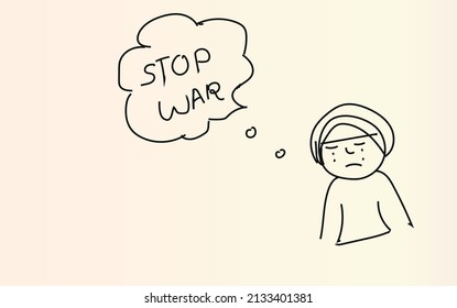 stop war pray emotion drawing