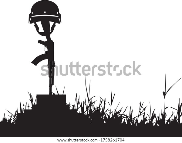 戦争を中止 命を救う 歩兵銃 ヘルメット のベクター画像 戦死者の墓 戦死者 のベクター画像素材 ロイヤリティフリー
