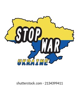 Stop war, Save Ukraine. Pray for Ukraine peace. Vector illustration.