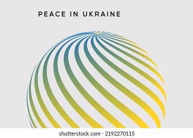  Stop War, Save Ukraine. Vector illustration with blue and yellow color. Background design with abstract 3D wireframe shapes.