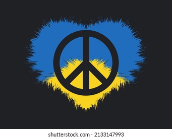 Stop the war. Save Ukrane. Peace sign. Vector banner background template