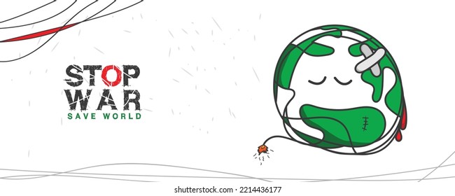 Stop war save the world concept banner