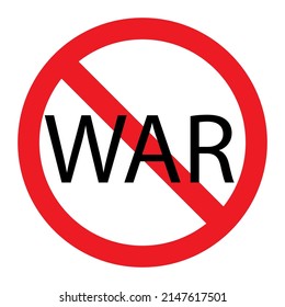 Stop war. War sign crossed. Sign forbidden. Peace symbol, no war concept. Vector illustration. stock image.
