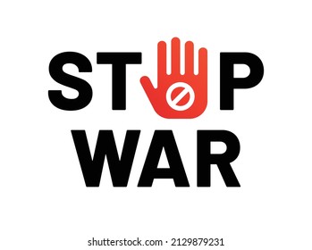 Stop war sign isolated on white background.