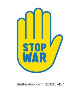 Icono para detener la señal de guerra a mano.