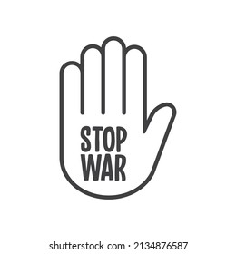 Icono para detener la señal de guerra a mano.