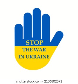Stop war sign on hand icon