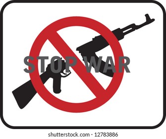 Detener la señal de guerra en fondo blanco