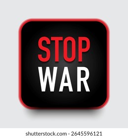Stop war sign text lettering concept peace pacifism white background vector design.