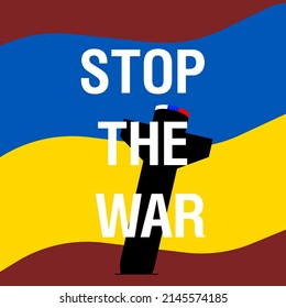 Detengan el lema de guerra en el mapa de Ucrania. Protesta contra la guerra en Ucrania. Sangre en la bandera ucraniana. Rojo prohíbe el uso de señales y aviones militares con misiles y bombas. Destrucción de la población civil