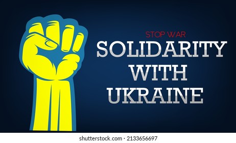 Stop war Solidarity With Ukraine concept. backdrop for blue  vector illustration.