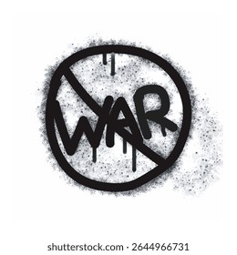 Icono del aerosol de la guerra de la parada aislado en el fondo blanco. Icono del graffiti de la parada de la guerra con el aerosol negro en blanco. Ilustración vectorial.