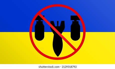 Stop War text with Ukraine flag. International protest, Stop the war against Ukraine. Vector illustration.Pray For Ukraine peace. Save Ukraine from russia.