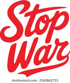 Stop War typography on white background vector