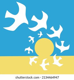 Stop war in Ukrain logo. Close the sky 