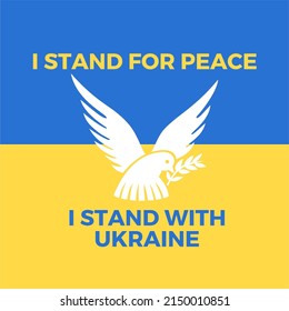 Stop war for Ukraine concept background, Ukraine flag love shape praying concept vector illustration. Pray For Ukraine peace. Save Ukraine from Russia.
