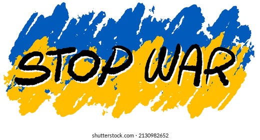Stop war in Ukraine concept isolated on white background. Vector illustration for sticker, poster, postcard, flyer, banner or shirt design.