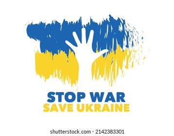 Stop War in Ukraine concept vector illustration. Save Ukraine, Ukraine flag praying concept illustration background. Save Ukraine from Russia.