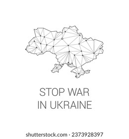 Stop war with Ukraine. Design concept. Vector illustration