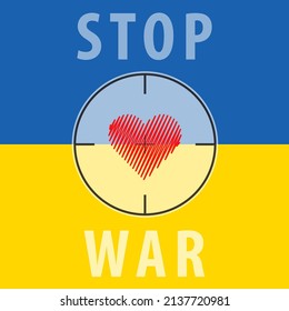Stop War in Ukraine. No War flag. Pray for peace Ukraine. Vector illustration