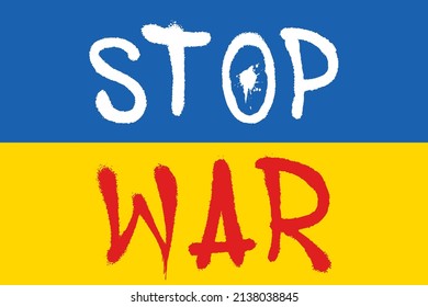 Stop War in Ukraine. No War flag. Pray for peace Ukraine. Vector illustration