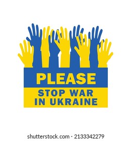 Stoppt den Krieg in der Ukraine! Kein Krieg. Rettet die Ukraine. Vektorgrafik