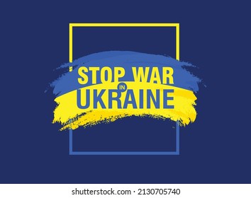 Stop War in Ukraine Poster. Banner Design. Logo and Icon vector design.