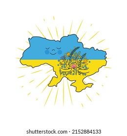 Stop War in Ukraine. Ukraine War Poster. Save Ukraine. Pray for Ukraine peace. Vector illustration.