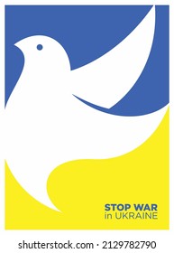 Stop War in Ukraine. Ukraine War Poster. Vector Illustration.