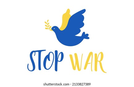 Stop War in Ukraine. Ukraine War Poster. Vector Illustration