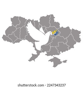 Stop War in Ukraine. Ukraine War Poster. Vector Illustration.