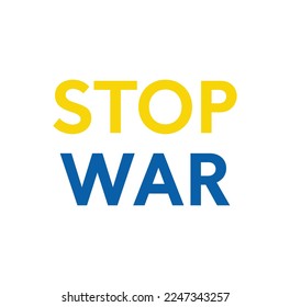 Stop War in Ukraine. Ukraine War Poster. Vector Illustration.