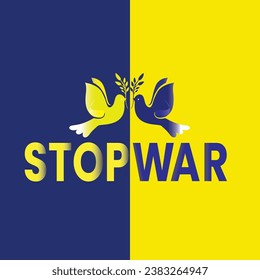 Stop War in Ukraine. Ukraine War Poster. Vector Illustration.