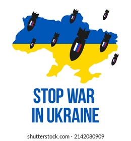 Stoppt den Krieg in der Ukraine. Bete für den Frieden in der Ukraine. Vektorgrafik.