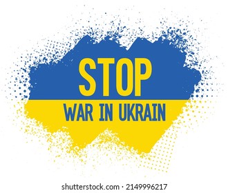 Stop war in ukraine text in country flag