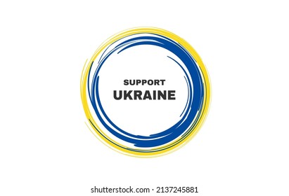 Stop war in ukraine text decorative country flag design vector