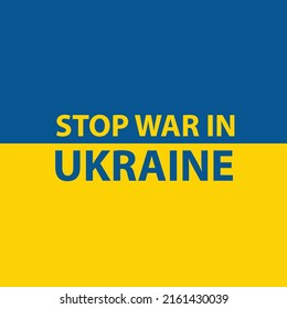 Stop war in Ukraine text flat color
