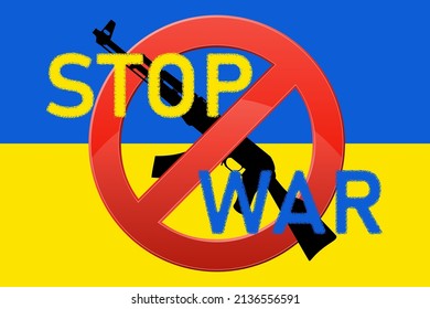stop the war in ukraine vector illustration isolated on white background