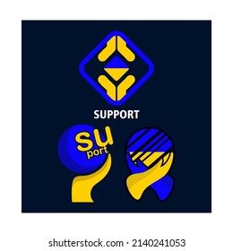 Stop war for Ukraine, vector illustration with color blend concept of Ukrainian flag. For the peace of Ukraine. Save Ukraine from Russia. stop war