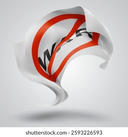 Stop war, vector 3d flag with waves on a white background