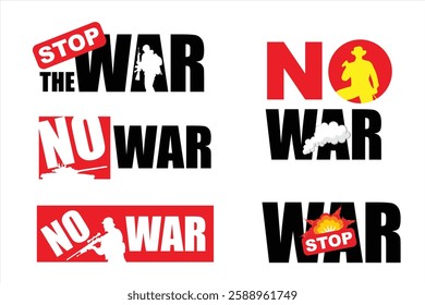 Stop the war. Vector illustration of campaign to stop war. War theme banner design concept with the slogan stop the war