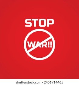 detener diseño de Ilustración vectorial de guerra para publicaciones en redes sociales con tamaño cuadrado