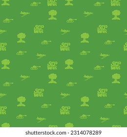 STOP WAR - vector seamless pattern of inscription doodle handwritten on theme of world peace, pacifism. Anti-war background, texture