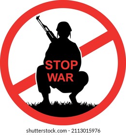detengan la señal del vector de guerra con los soldados. detener la señal de guerra