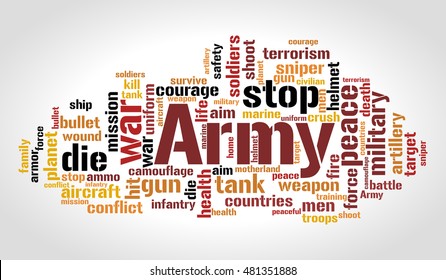 Stop war word cloud. Social concept. Vector illustration.