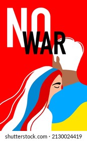 
¡Basta de guerra! ¡paz mundial! un par de amantes. Muchacha rusa y tipo ucraniano