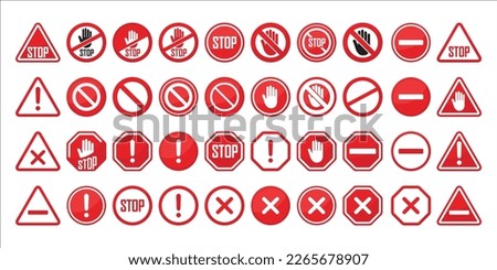 stop, warning or danger icon symbol sign, vector illustration