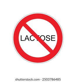 stop, warning, lactose warning sign. lactose free