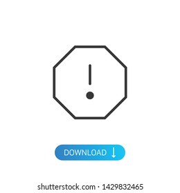 Stop warning modern simple flat outline vector icon